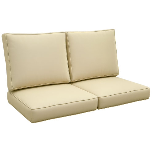 Outsunny 2 Seater Outdoor Seat Cushions, Backrest, Water Repellent Seat Pads for Dining Chair, Swing, Sofa, Beige