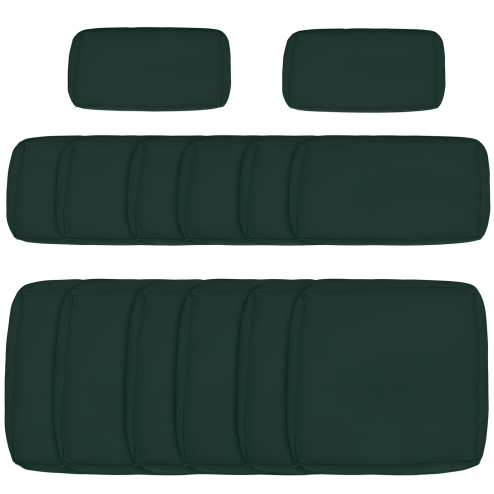 Outsunny Replacement Cushion Covers for Garden Sofa Set, Garden Rattan Sofa Cushion Polyester Cover Replacement Outdoor - No Cushion Included, Grey