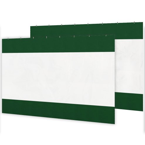 Outsunny 2 Pack Pergola Gazebo Side Panels with Large Window, for 3(m) Long Garden Pergola, 3x2m Gazebo Side Curtains Replacement, Green