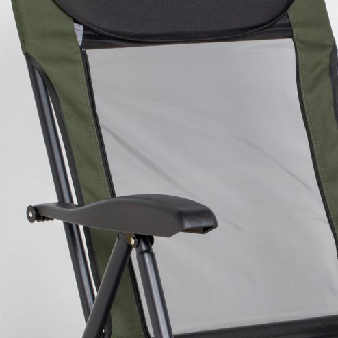 Outsunny Portable Fishing Chair, Lightweight Camping Chair with Reclining Backrest, Adjustable Legs and Mud Feet, 180kg Heavy Duty Folding Chair, Dark Green
