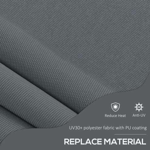 Outsunny 2 x 1.2m Free Standing Retractable Awning, Non-Screw Patio Sun Shade Shelter with Support Pole Stand and UV Resistant Fabric, for Window, Door, Porch, Deck, Dark Grey