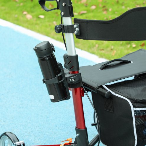 HOMCOM Folding Rollator Walker with Seat and Backrest, for Tall Over 6'9