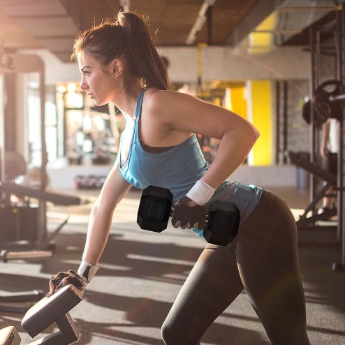 HOMCOM 15KG Single Rubber Hex Dumbbell Portable Hand Weights Dumbbell for Home Gym Workout Fitness