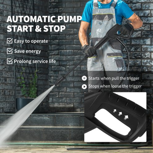 Outsunny 2200W High Pressure Washer, 170 Bar Pressure, 420 L/h Flow, Portable Electric Power Washer Jet Wash Cleaner with Adjustable Nozzle 6M Hose and Hose Reel for Home Patio Car Driveway