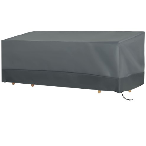 Outsunny Rectangular Patio Garden Furniture Cover Waterproof for 3 Seater Sofa Bistro Set, UV Resistant Protection 600D Oxford Fabric Rattan Lounge Clean Cover, 190 x 72 x 76cm