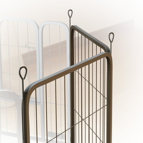 PawHut Dog Pen, 2 Panel Puppy Pen, Portable, Detachable, For Small Dogs, 60cm Tall, Black