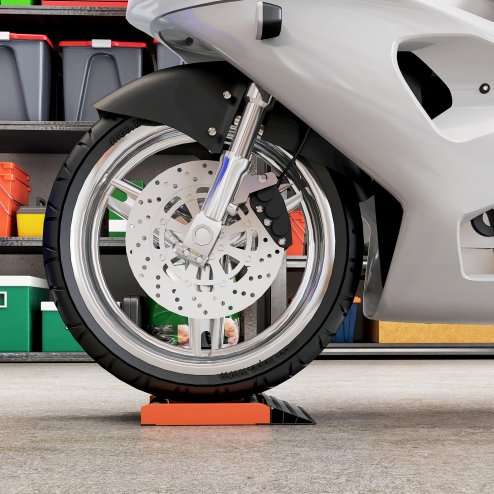 HOMCOM Motorcycle Wheel Cleaning Roller Stand with Aluminium Alloy Frame and Rollers, Motorcycle Maintenance Stand for Tyre Cleaning and Chain Lubrication, Fit Tyre Width < 180mm, Bikes < 500lb, Black