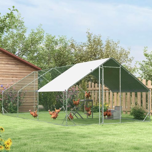 PawHut Chicken Activity Play Set with Swing, Chicken Coop Toy with Ladder, Platform for 2 Chickens, Hens, Grey