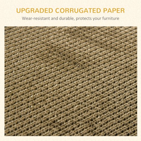 PawHut Cardboard Cat House with Scratcher, Catnip, Recyclable Corrugate Scratcher for Indoor Cats, Cat Scratching Board Pad,  42 x 30 x 37cm