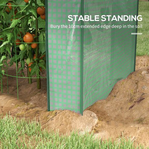 Outsunny Mini Greenhouse, Tomato Greenhouse Green House for Garden with 2 Roll-up Doors, Vent Holes and Reinforced PE Cover, 100 x 80 x 150cm, Green