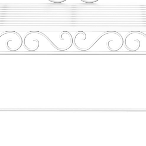 Outsunny Garden 2 Seater Metal Bench Park Seating Outdoor Furniture Chair w/ Decorative Backrest White