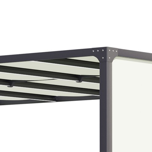 Outsunny 3 x 4m Metal Pergola with LED Lights, Outdoor Garden Pergola with Sliding Roof, Solar Powered, for BBQ, Cream White
