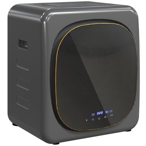 HOMCOM 4kg Vented Tumble Dryer with Deodorize, Smart Mode, 800W Compact Tumble Dryer with Stainless Steel Tub, Front Load, for Flat, Home, RVs, Grey Image