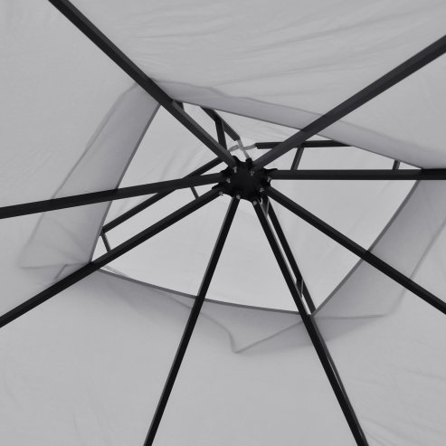Outsunny 3 x 3m Garden Gazebo Patio Party Tent Shelter Outdoor Canopy Double Tier Sun Shade with Metal Frame and Netting, Light Grey