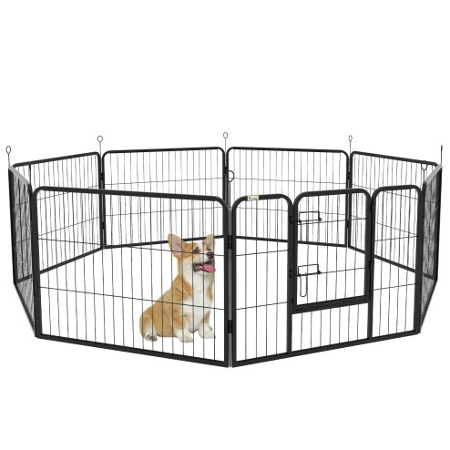 PawHut Dog Pen 8 Panels Puppy Pen Heavy Duty Pet Playpen for Indoor Outdoor for Dogs, Rabbits, Ducks 60cm High