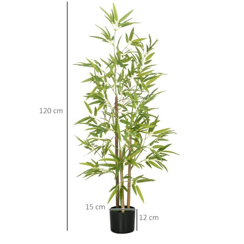 HOMCOM Decorative Artificial Plants Bamboo in Pot Fake Plants for Home Indoor Decor,120 cm