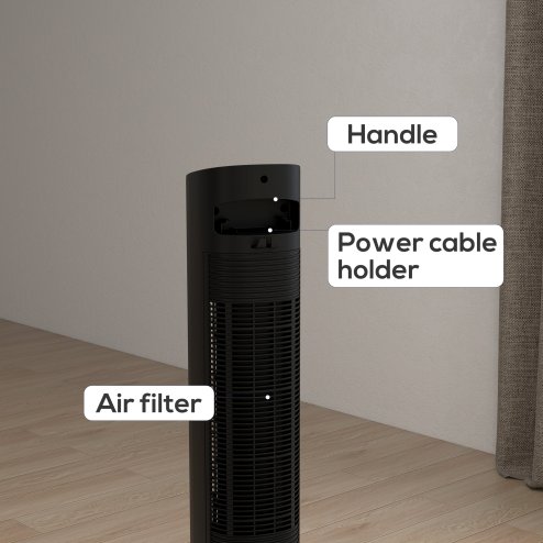HOMCOM 42 Inch Tower Fan, Electric Cooling Fan with Ice Pack, Remote, 3.5L Water Tank, 12H Timer, Sleep Mode, 3 Speed, 4 Modes, Children Lock, 70° Oscillating, 60W, Black