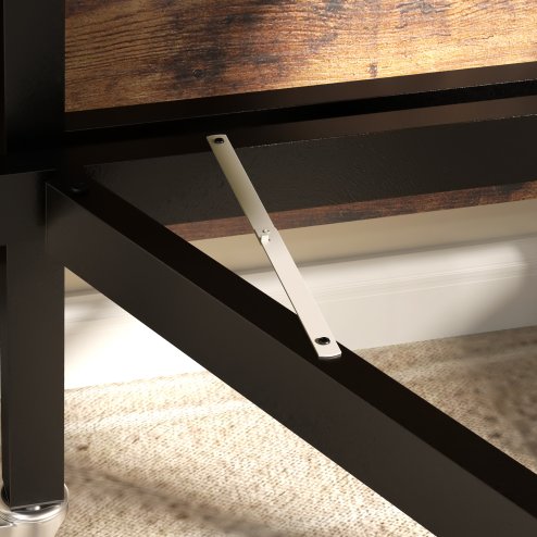 HOMCOM Mobile Drop Leaf Table, Folding Dining Table with 6 Wheels & Brakes, Kitchen Table for Small Spaces, Rustic Brown