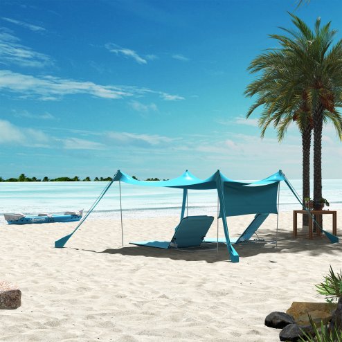 Outsunny Inflatable Kayak 2-Person Inflatable Canoe Boat Set with Air Pump, Aluminium Oars, Blue, 318 x 80 x 50 cm