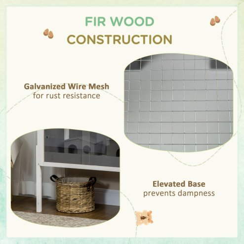 PawHut Wooden Hamster Cages for Hamsters, Gerbils, Rutin Chickens, Small Animal Habitats with Shelf, 82 x 45 x 81cm - Dark Grey