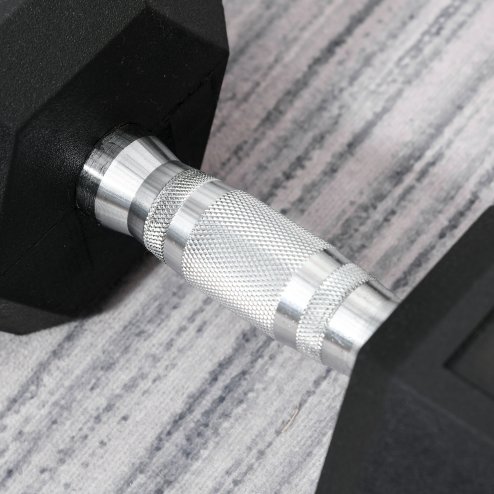 HOMCOM 15KG Single Rubber Hex Dumbbell Portable Hand Weights Dumbbell for Home Gym Workout Fitness