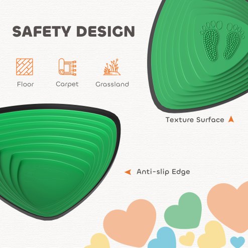 AIYAPLAY Stepping Stones for Kids, 6 Pieces Balance Stones with Non-Slip Wrapping Strips, Outdoor Indoor Stackable Sensory Toys Obstacle Course for Balance and Motor Skills