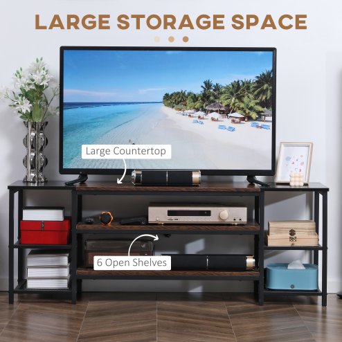 HOMCOM TV Unit Cabinet for TVs up to 60 Inches, Industrial TV Stand with Storage Shelves for Living Room