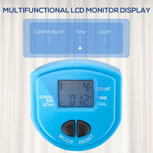 HOMCOM Adjustable Twist Stepper Aerobic Ab Exercise Fitness Workout Machine w/ LCD Screen, Height Adjust Handlebars for Home Gym, Black and Blue