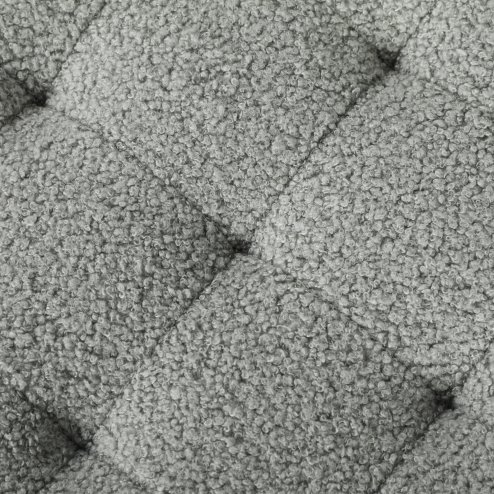 HOMCOM 45cm Round Storage Ottoman, Teddy Fleece Footstool with Removable Lid and Wood Legs, Button Tufted Vanity Stool for Living Room Bedroom Hallway