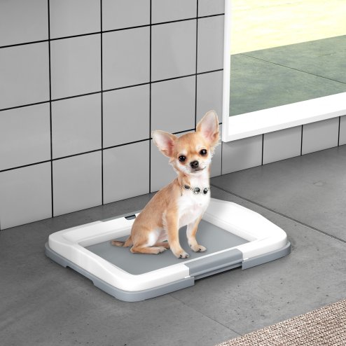 PawHut Dog Toilet Tray, Dog Litter Pee Pad Tray for Training Dogs, Dog Potty Tray Puppy Tray Pad Holder for Indoor, Balcony, Outdoor, 47 x 34 x 6cm Image