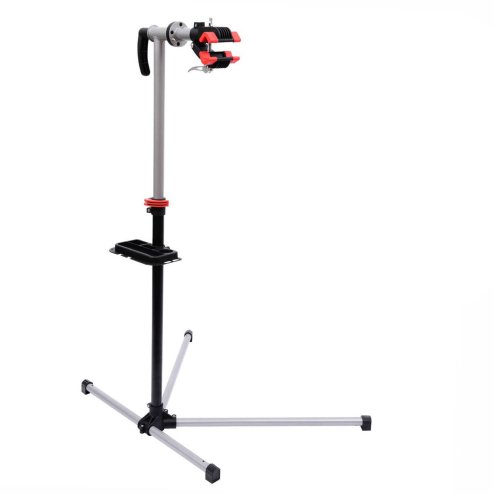 HOMCOM Bike Repair Stand Workstation, Bicycle Maintenance Workstand, Height Adjustable, with Tool Tray & 360 Rotating Adjustable Clamp for Home Mechanic Workshop