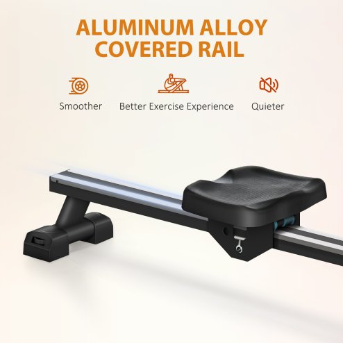 SPORTNOW Foldable Rowing Machine, Water Rowing Machine for Home Gym, 150kg Weight Capacity Portable Rower with LCD Monitor, Wheels and Tablet Holder for Cardio Training, Black