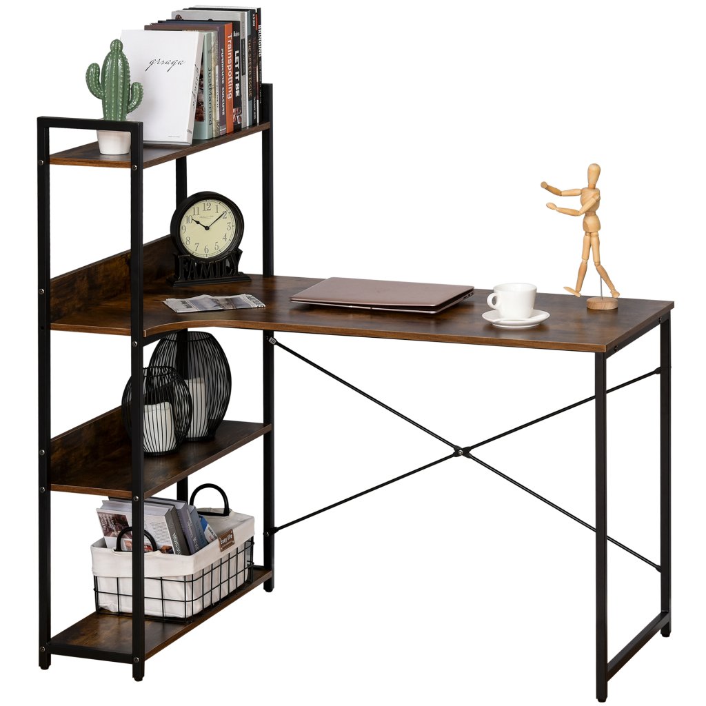 Home Office Desk with Bookshelves Image