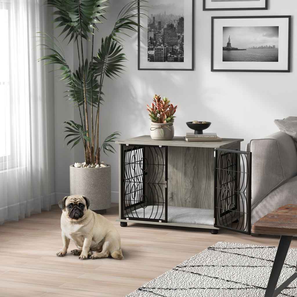 Curated visual reference: Visual Reference: Pawhut Dog Crate Furniture Dog Cage End Table With Large