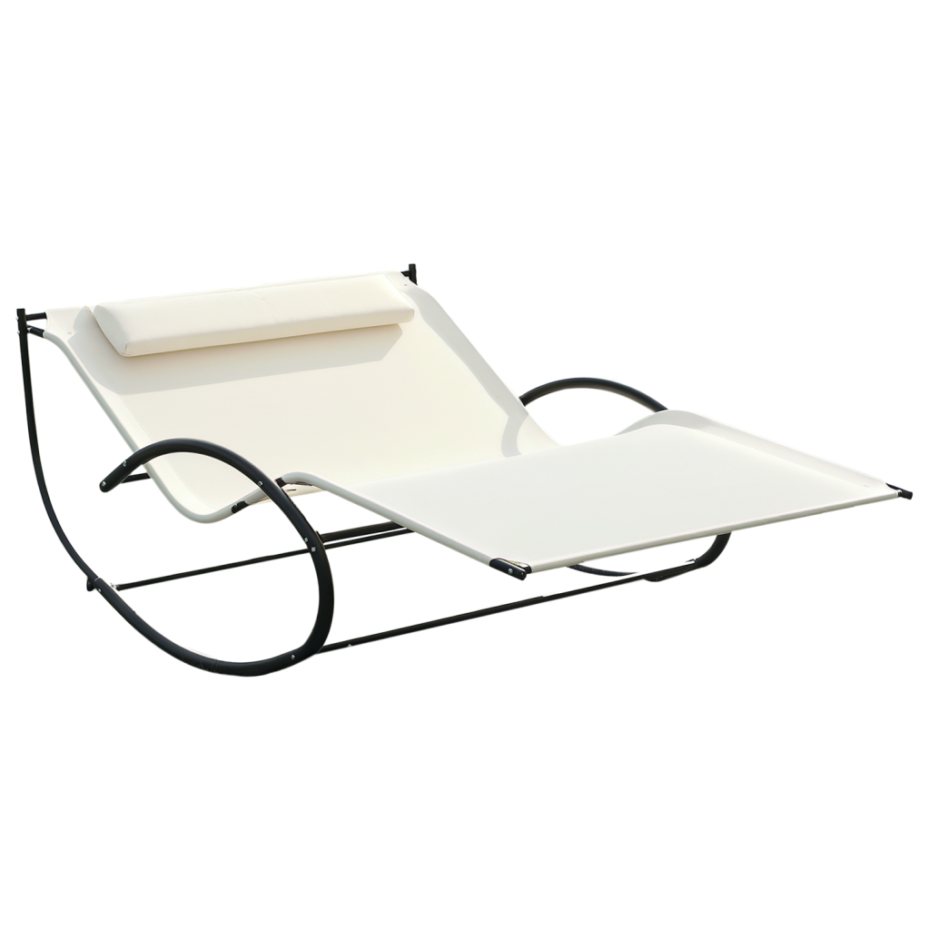Outdoor Rocking Daybed Outsunny Double Sun Lounger, Rocking Lounger Sunbed Daybed with Armrest ...