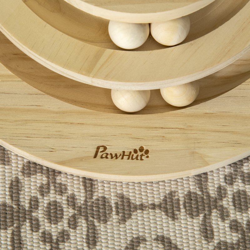 PawHut Cat Scratching Post Cat Tree, Kitty Activity Centre w/ Turntable Interactive Toy Ball, Cat Tower w/ Jute and Sisal