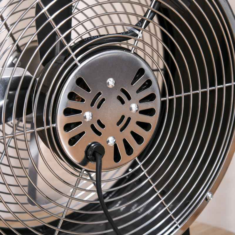 HOMCOM 10" 2-Speed Electric Table Desk Fan w/ Safety Guard Anti-Slip Feet Portable Personal Cooling Fan Home Office Bedroom Black