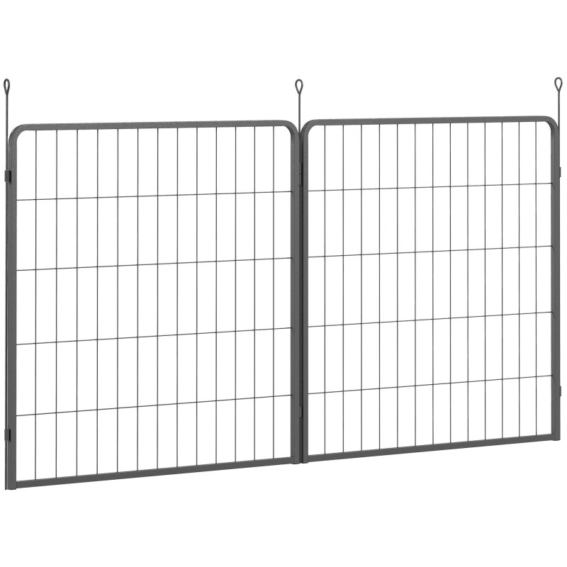 PawHut Dog Pen, 2 Panel Puppy Pen, Portable, Detachable, For Medium Dogs, 60cm Tall, Black