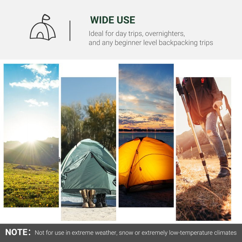 Outsunny 2-3 Person Tunnel Tent with Sewn-in Groundsheet, Air Vents, Rainfly, 2000mm Water Column, Camping Tent with 1 Bedroom, Inbuilt Porch, Living Area for Camping, Hiking, Green