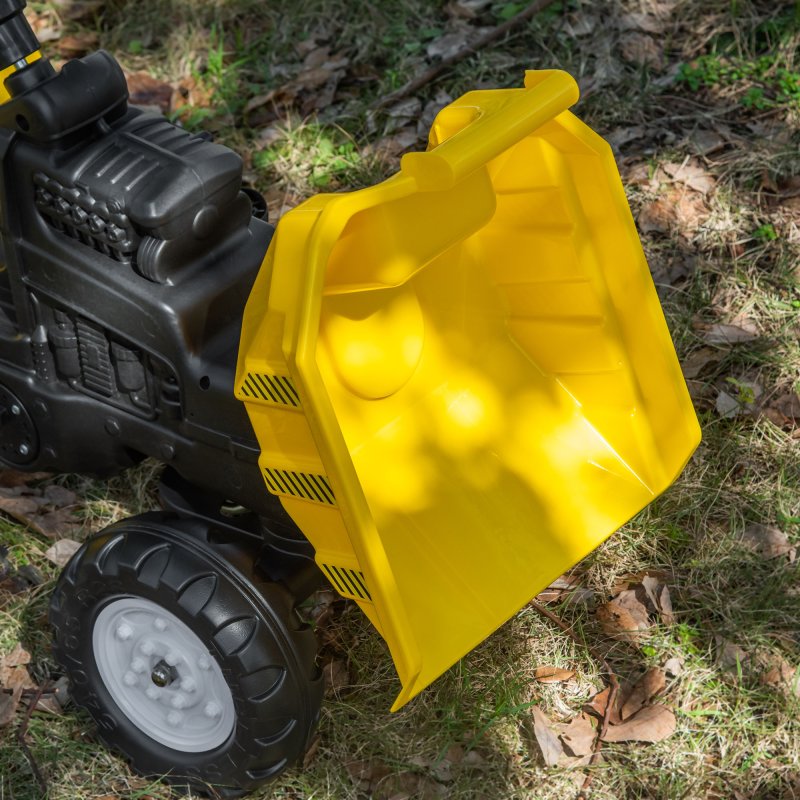HOMCOM Ride on Tractor for Kids, No Power Pedal Go Kart Ride on Toy with Manual Control Bucket, Forward, Backword, for Aged 3-6 Years Old, Yellow