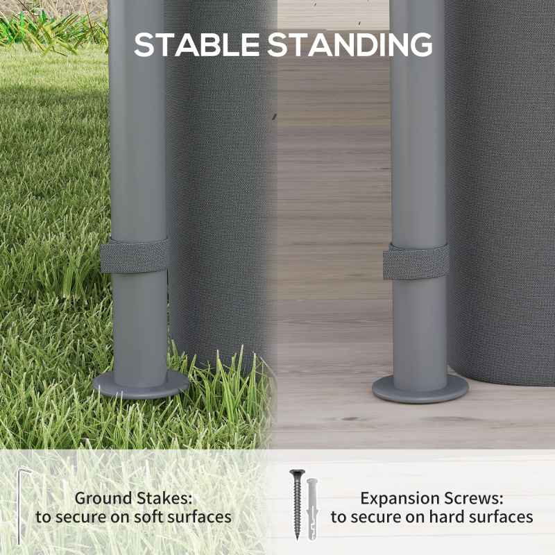 Outsunny 3 x 3 m Garden Gazebo, Double Roof Metal Gazebo with Curtains and Solar-Powered LED Lights, Outdoor Canopy Shelter for Patio, Deck, Dark Grey