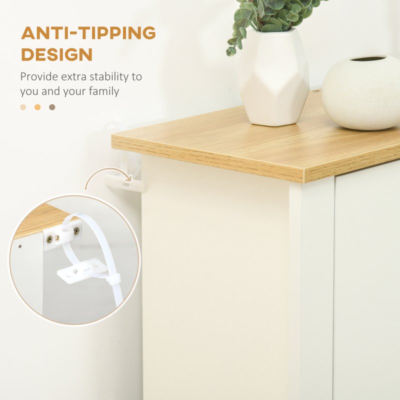 HOMCOM Narrow Shoe Cabinet, Space Saving Shoe Storage Cabinet with 3 Flip Drawers and Adjustable Shelves for 18 Pairs of Shoes for Hallways and Living Room, White