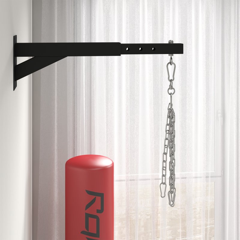 SPORTNOW Punch Bag Bracket, 5-Length Adjustable Boxing Bag Bracket, Heavy Duty Punch Bag Wall Bracket, for Home Gym, Kickboxing, Muay Thai, Punching Training