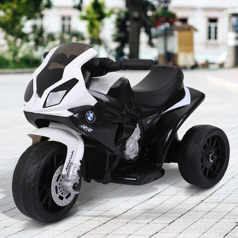 HOMCOM BMW S1000RR Licensed 6V Kids Electric Motorbike 3 Wheel Ride on Motorcycle w/ Headlights Music for 18-36 Months Black