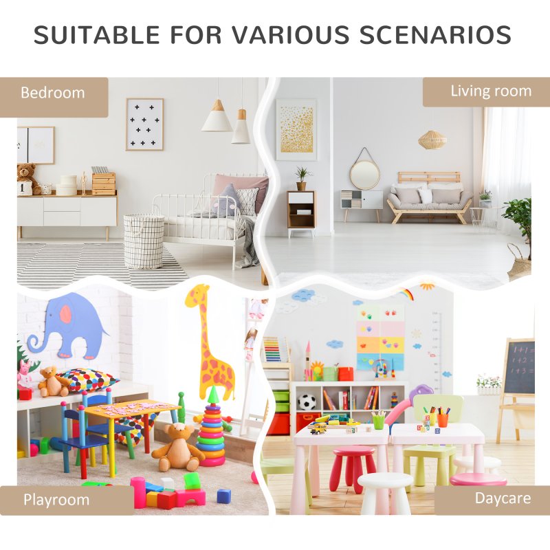 HOMCOM Kids Bookshelf with Storage Drawer, Children's Bookcase with Wheels, Toy Organiser for Bedroom, Playroom - Grey