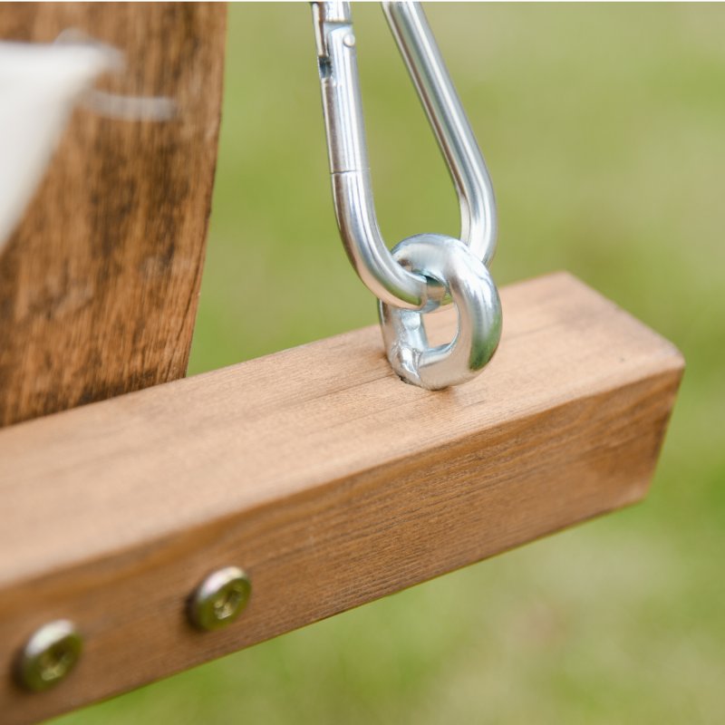 Outsunny Wooden Garden Swing Chair A-Frame Wood Log Swing Bench Chair With Canopy and Cushion for Patio Garden Yard
