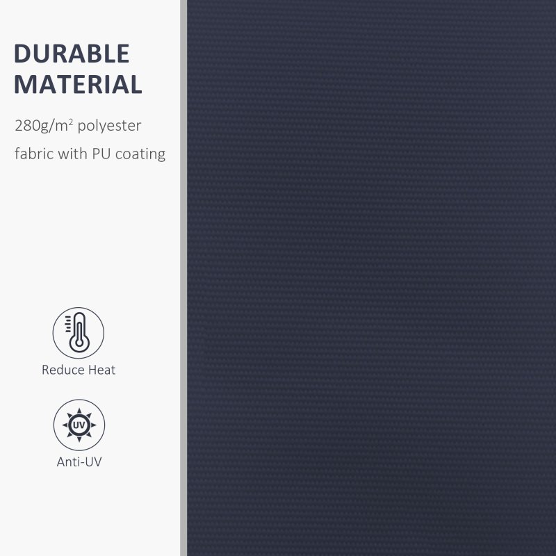 Outsunny 4 x 3(m) Garden Patio Manual Awning Canopy Aluminium Sun Shade Shelter Retractable for Backyard, Blue and White