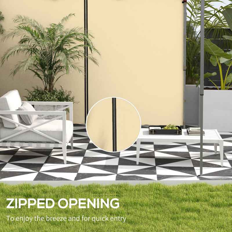 Outsunny Gazebo Side Panels with Zipped Doors, for 3x3 m or 3x6 m Pop Up Gazebo, 2 Pack Sides Replacement, Beige