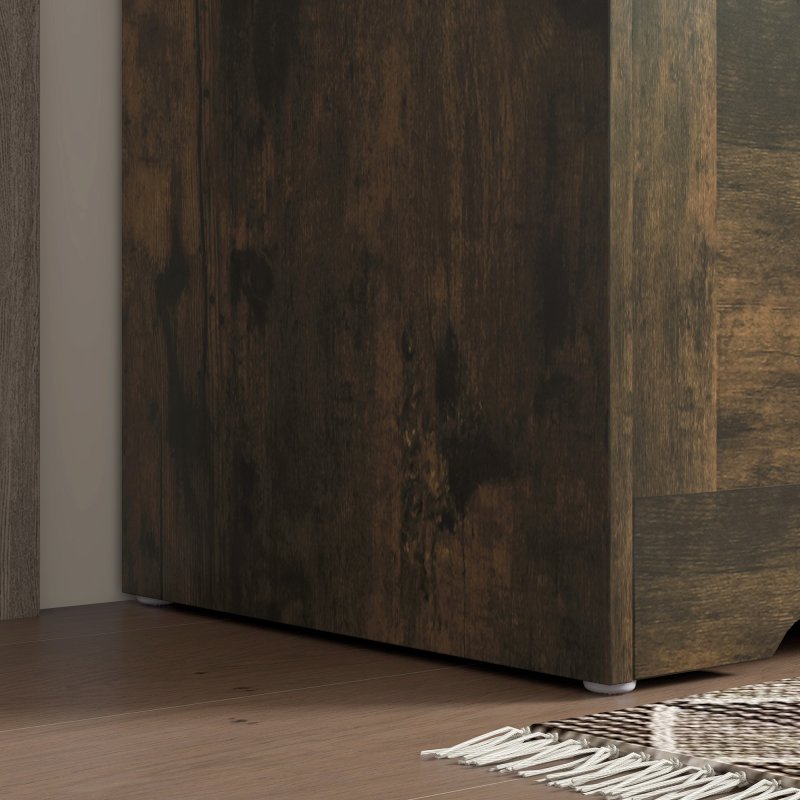 HOMCOM 100L Storage Chest, Storage Trunk with 2 Safety Hinges and U-shaped Cut-out Pull, Organiser Box for Living Room, Entryway, 80 x 40 x 45 cm, Rustic Brown