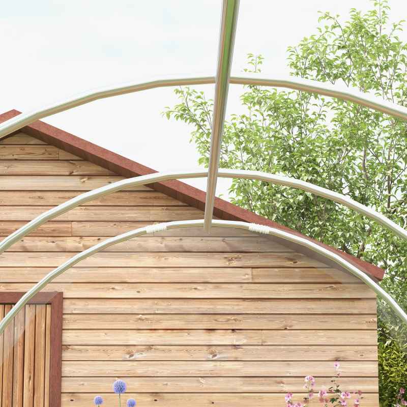 Outsunny 3 x 2 x 2m Polytunnel Greenhouse with 2 Hinged Door, Walk-in Grow House Tent with PE Cover and Galvanised Steel Frame, Clear